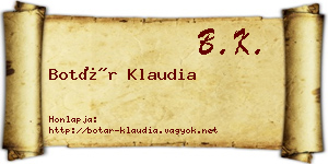 Botár Klaudia névjegykártya