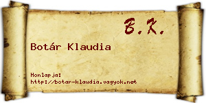 Botár Klaudia névjegykártya