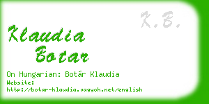 klaudia botar business card