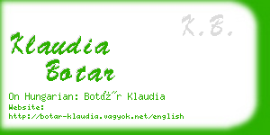 klaudia botar business card